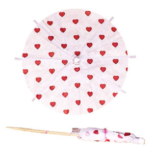 Valentine Red Hearts Cocktail Umbrellas