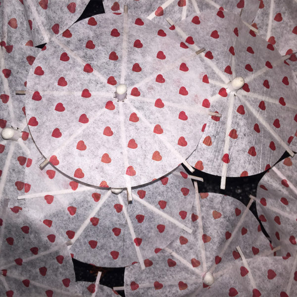 Valentine's Hearts Cocktail Umbrellas Open