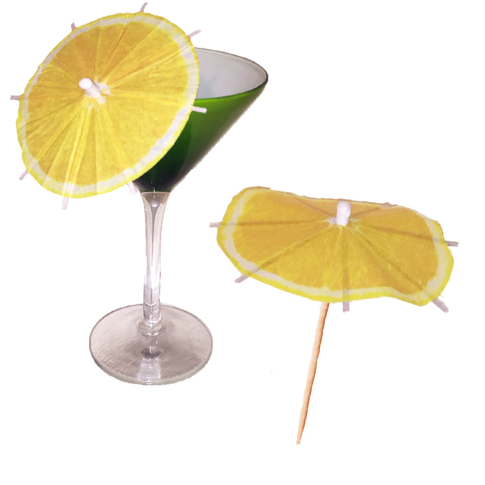 Lemon Slice Cocktail Umbrellas