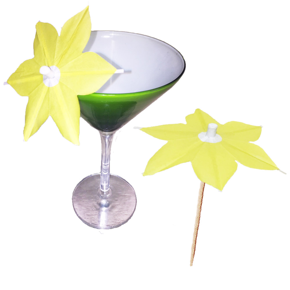 Yellow Lily Cocktail Umbrellas