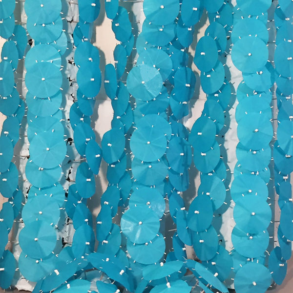Blue Aqua Cocktail Umbrellas Aligned