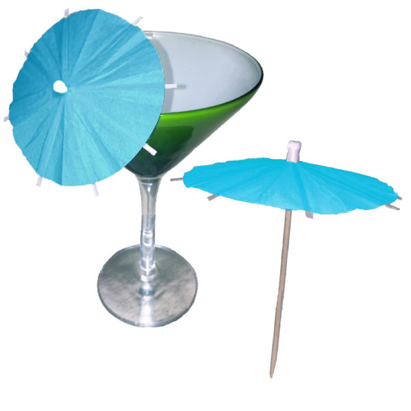 Blue Aqua Cocktail Umbrellas
