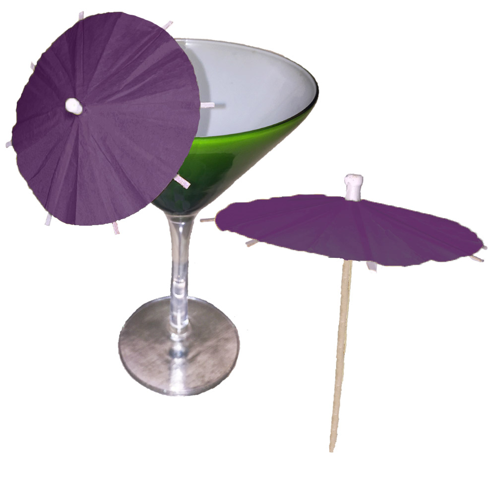 Dark Purple Cocktail Umbrellas
