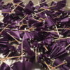 Semi Unfolded Dark Purple Cocktail Umbrellas