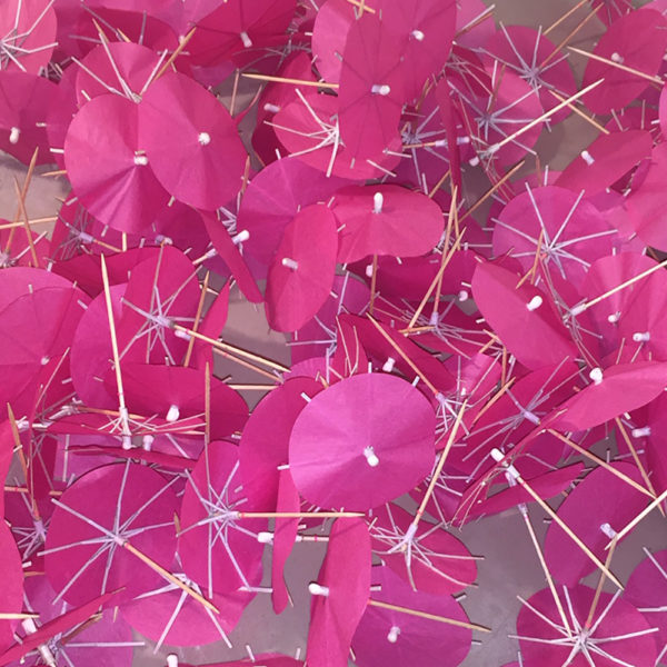 Open Fuchsia Pink Cocktail Umbrellas