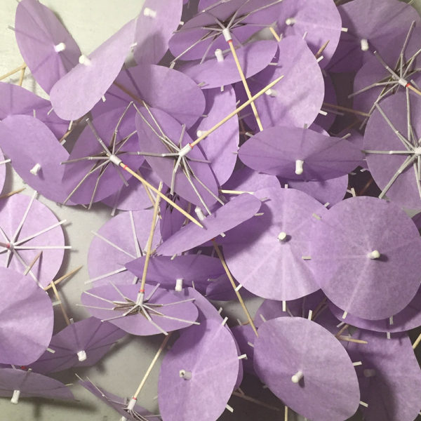 Lavender Purple Cocktail Umbrellas Open Collage