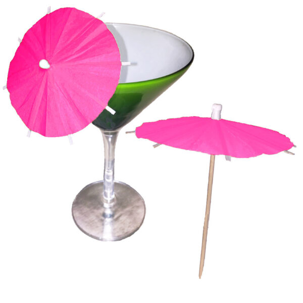 Neon Pink Cocktail Umbrella