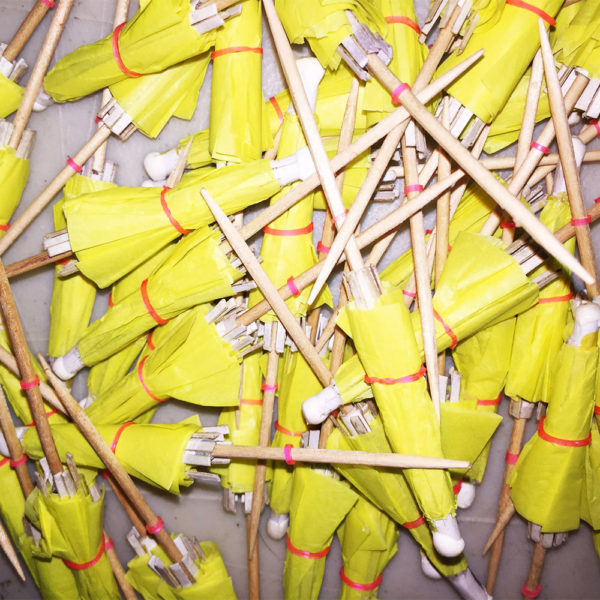 Neon Yellow Cocktail Umbrellas Closed Collage