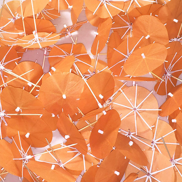 Pumpkin Orange Cocktail Umbrellas Open Collage