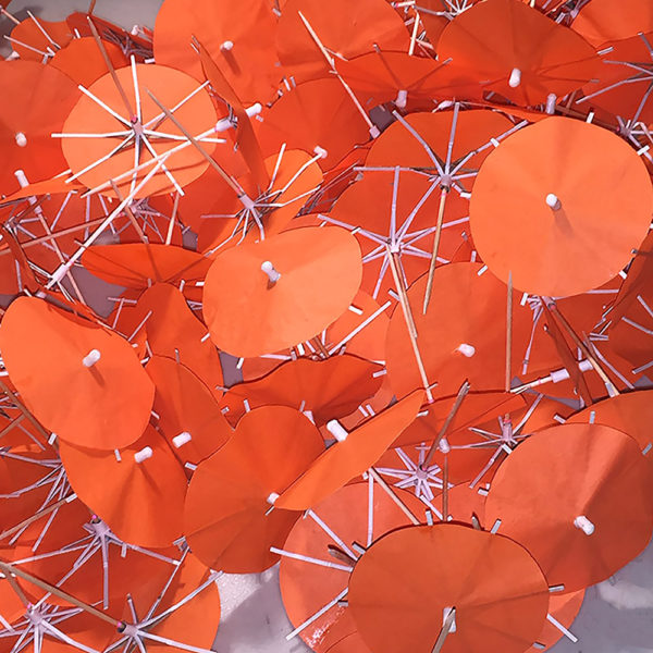 Papaya Orange Cocktail Umbrellas Open Collage
