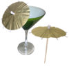 Satin Gold Cocktail Umbrellas 2