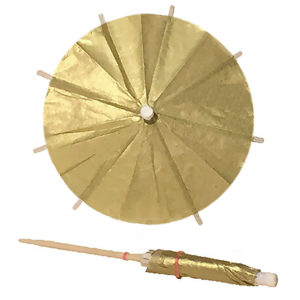 Satin Gold Cocktail Umbrellas