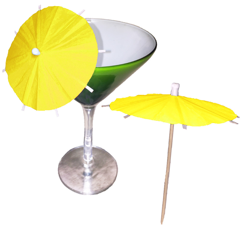 Neon Yellow Cocktail Umbrellas