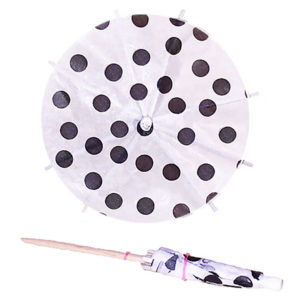 Black Polka Dots Cocktail Umbrellas
