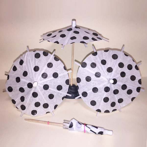 Black Polka Dot Cocktail Umbrellas Group