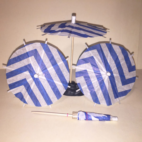 Blue & White Stripe Cocktail Umbrellas Group