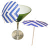 Blue/White Cocktail Umbrellas
