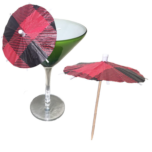 Buffalo Plaid Cocktail Umbrella