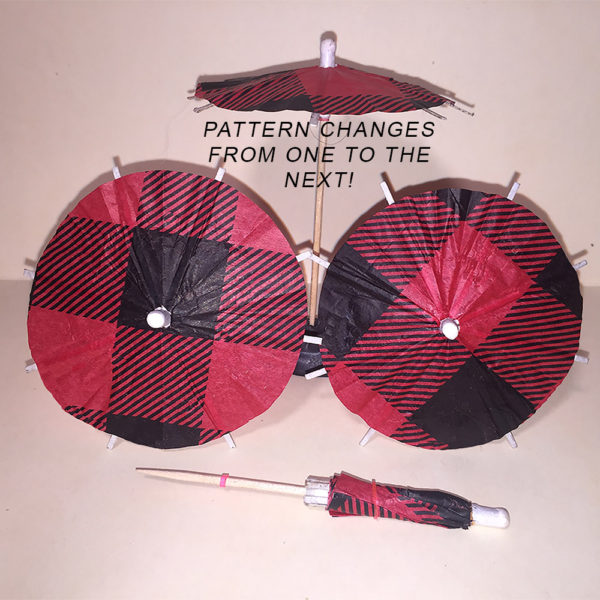 Buffalo Plaid Cocktail Umbrellas Pattern Change