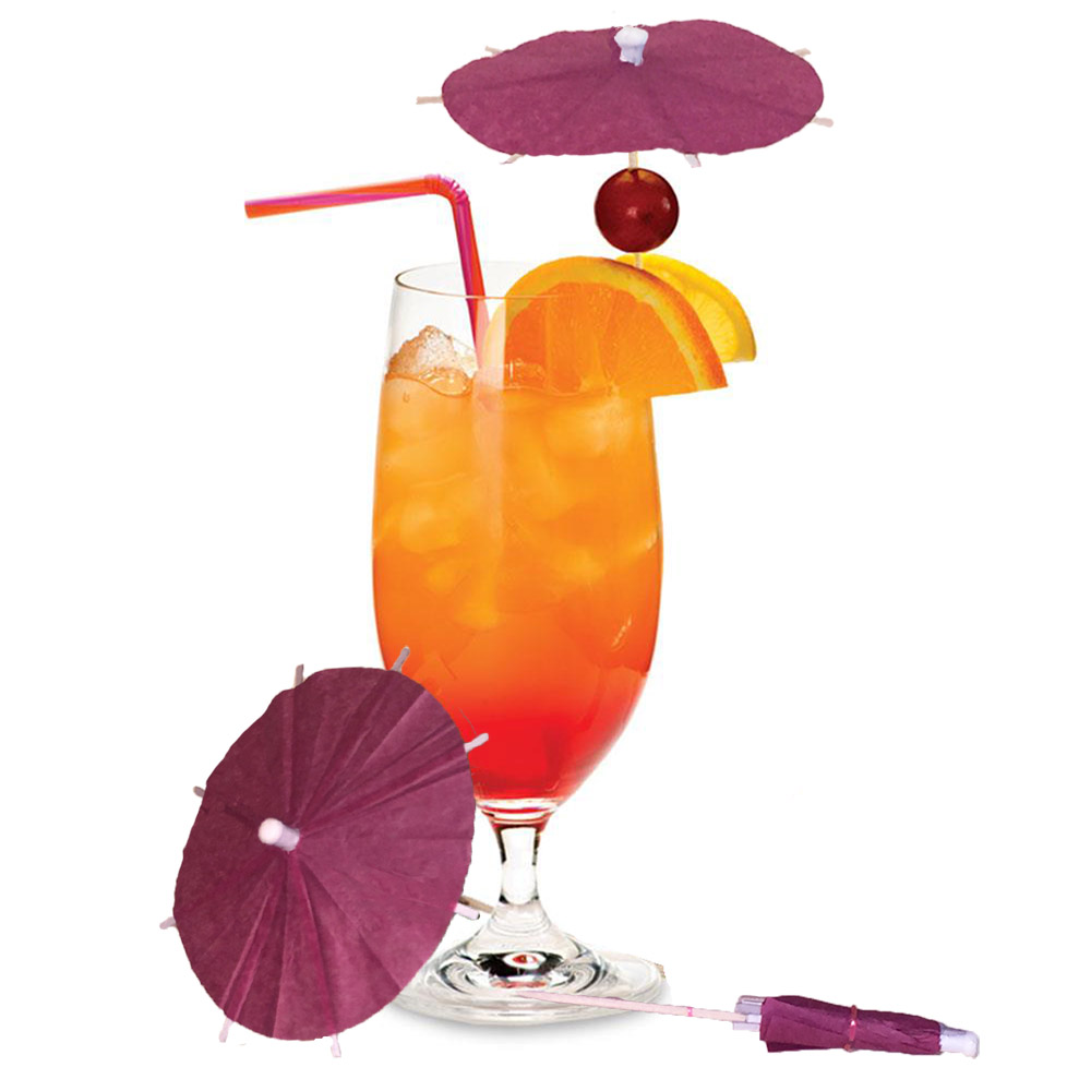 Burgundy Cocktail Umbrellas