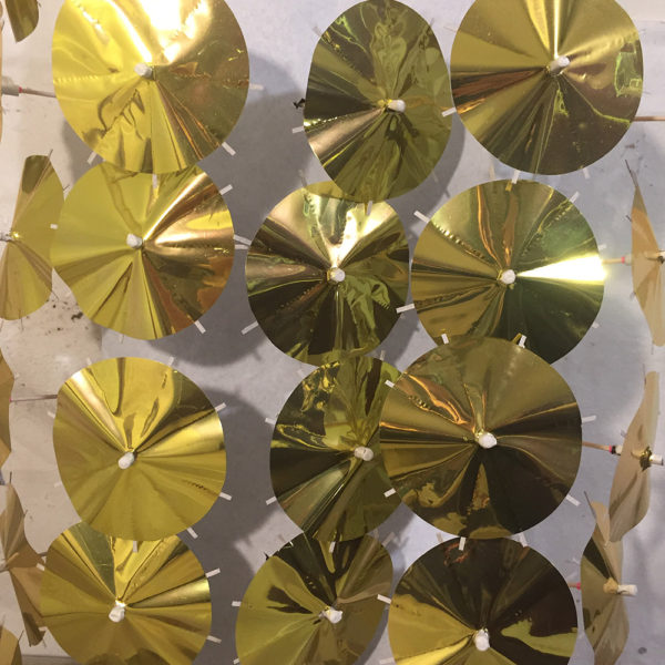 Gold Foil Cocktail Umbrellas Aligned