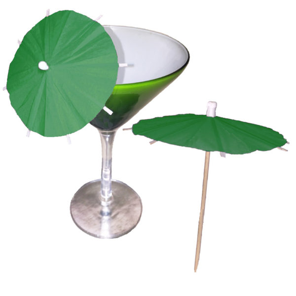 Green Emerald Cocktail Umbrellas