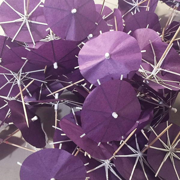 Lilac Purple Cocktail Umbrellas Open Collage