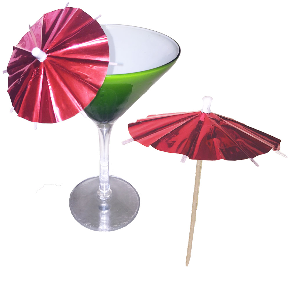 Red Foil Cocktail Umbrellas