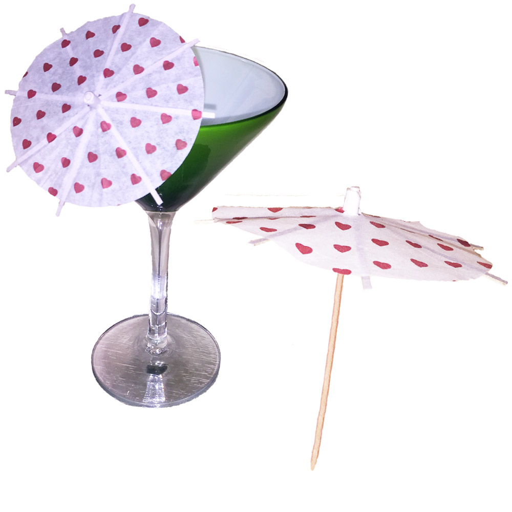 Valentine’s Hearts Cocktail Umbrellas
