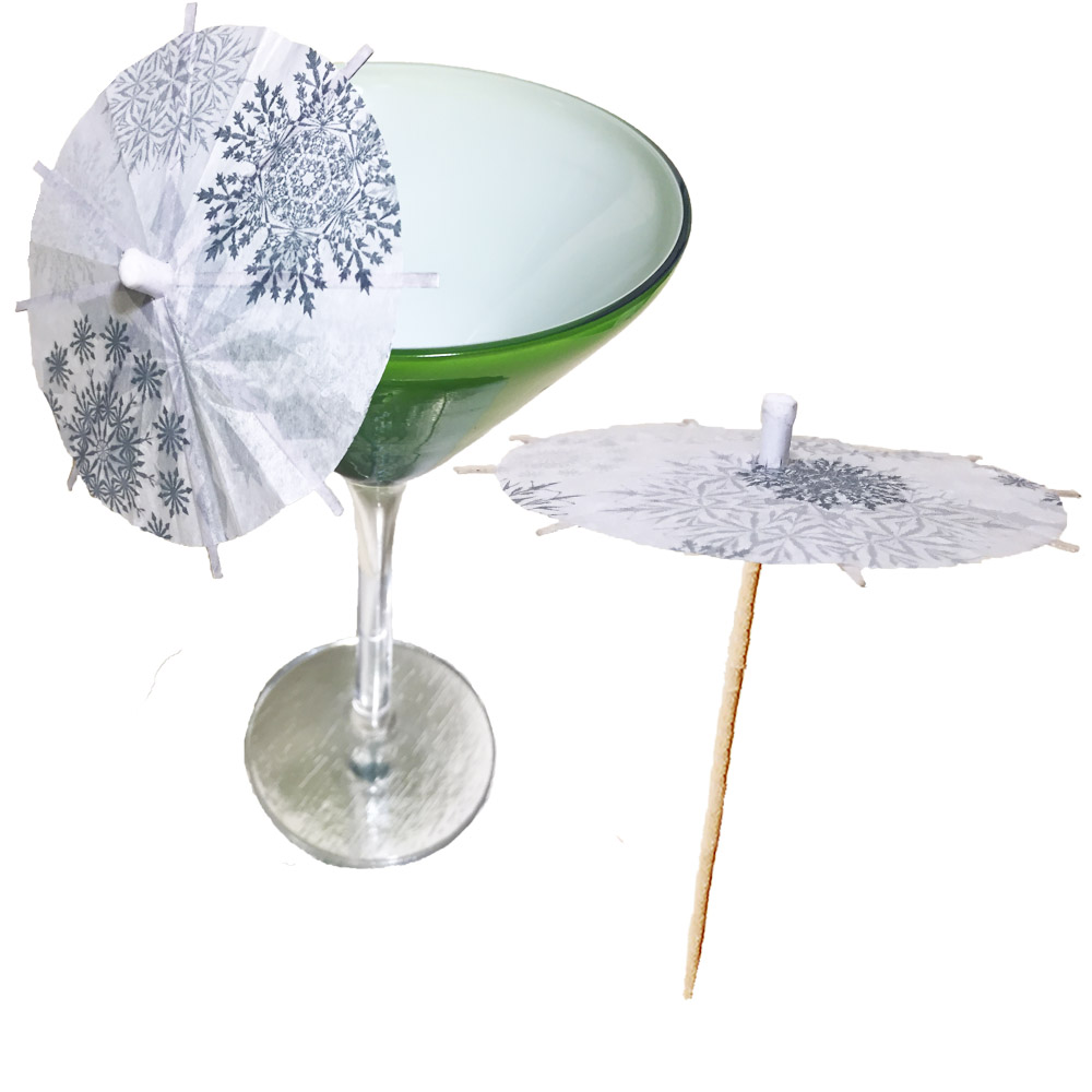 Winter Snowflakes Cocktail Umbrellas