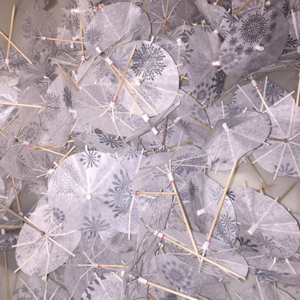 Winter Snowflakes Cocktail Umbrellas Open Collage