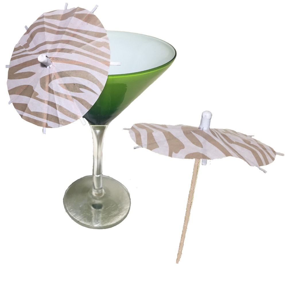 Wood Grain Cocktail Umbrellas