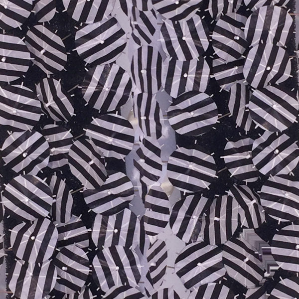 Black White Stripe Cocktail Umbrellas Aligned