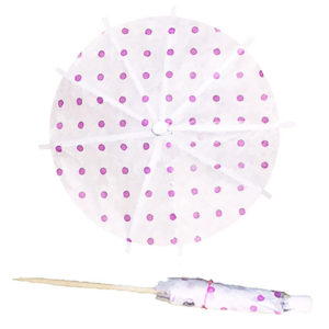 Mini Pink Polka Dots Cocktail Umbrellas