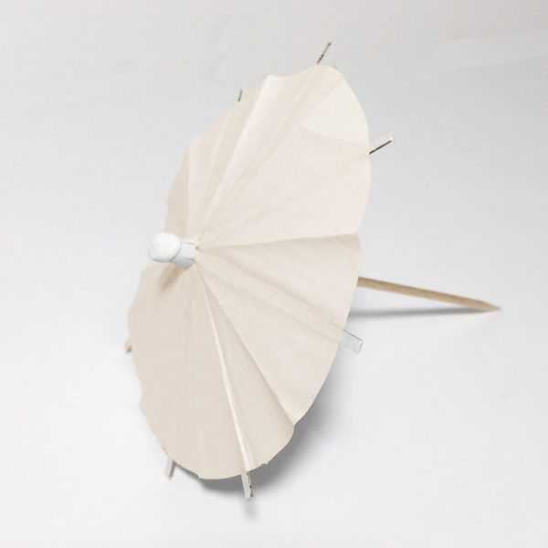 Angled Ivory Cocktail Umbrellas