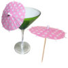Pink with White Polka Dot Cocktail Umbrellas