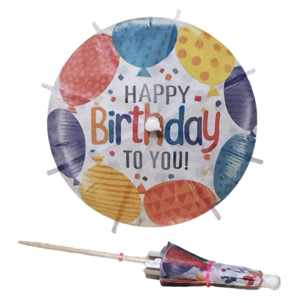 Balloons Birthday Cocktail Umbrellas