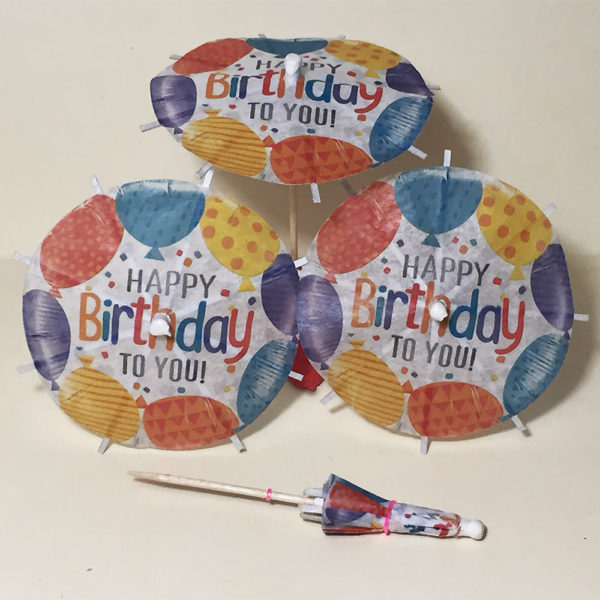 Balloons Birthday Cocktail Umbrellas Group