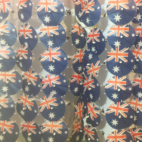 Australia Flag Cocktail Umbrellas Aligned