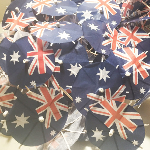 Australia Flag Cocktail Umbrellas Open Collage
