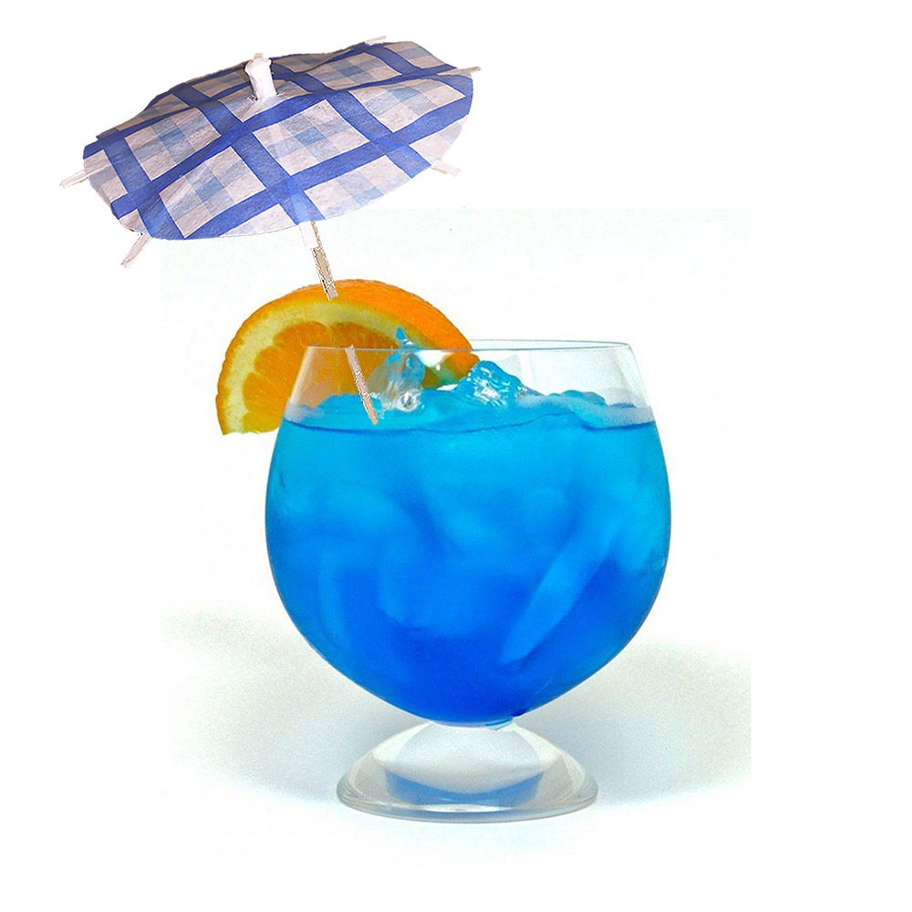Blue & White Plaid Cocktail Umbrellas
