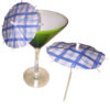 Blue/White Plaid Cocktail Umbrella