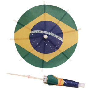 Brazil Flag Cocktail Umbrellas
