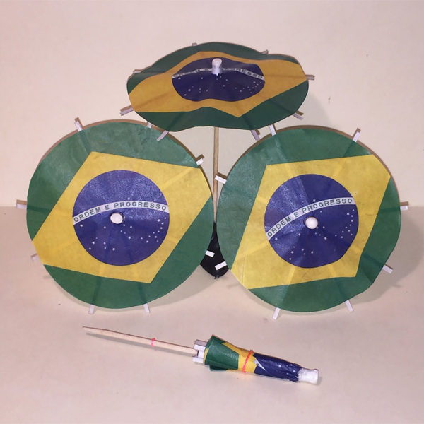 Brazil Flag Cocktail Umbrellas Group