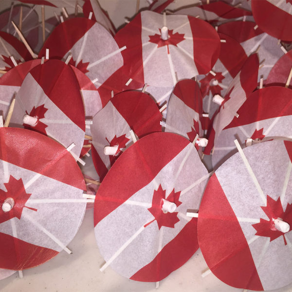 Canada Flag Cocktail Umbrellas Open Collage