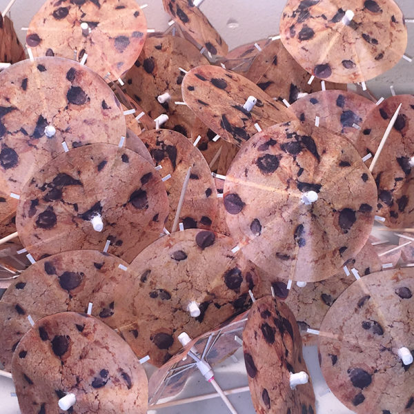 Chocolate Chip Cookie Cocktail Umbrellas Open Collage