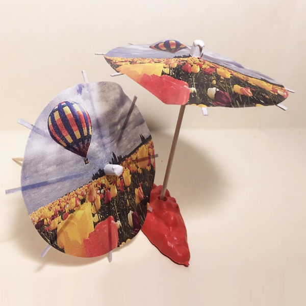 Hot Air Balloon Cocktail Umbrellas Angled