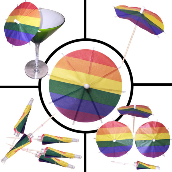 Pride Stripe Cocktail Umbrellas Collage