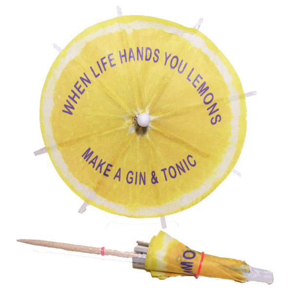 Gin & Tonic Lemon Cocktail Umbrellas