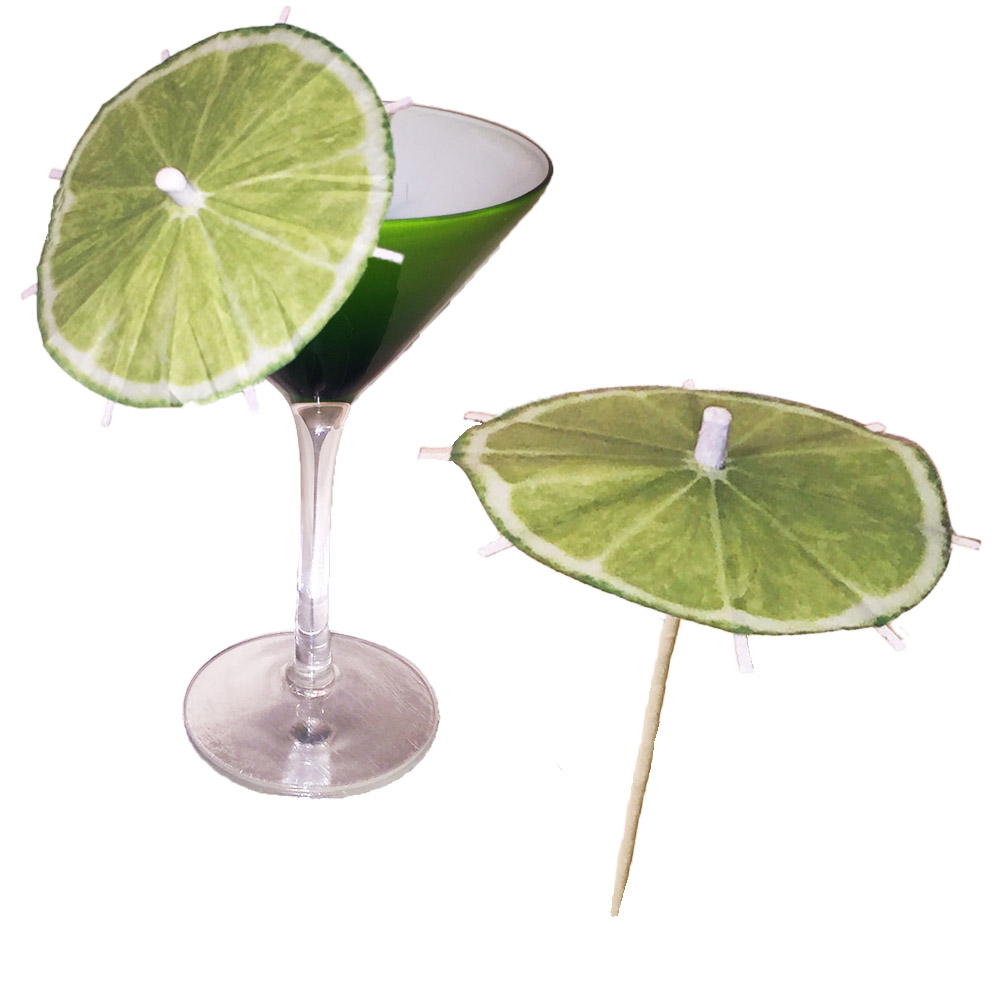 Lime Slice Cocktail Umbrellas